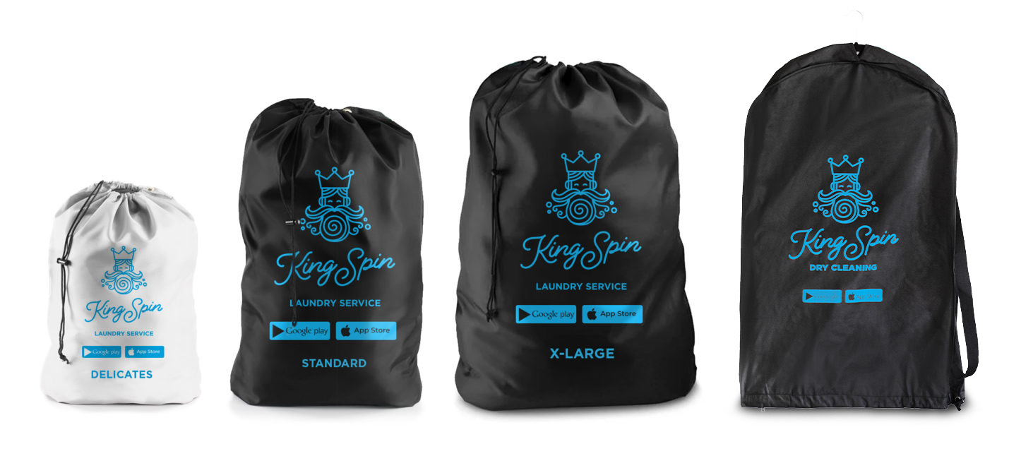 KingSpin Laundry Bags of varying sizes